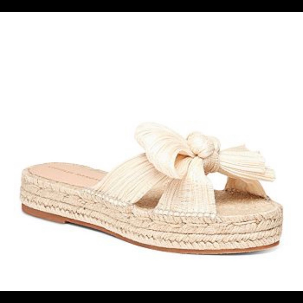 Loeffler Randall, Juniper Pleated Knot Espadrilles, size 9 Platform is 1.25”